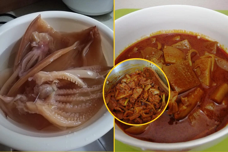 Resepi Sotong Kembang Masak Kari